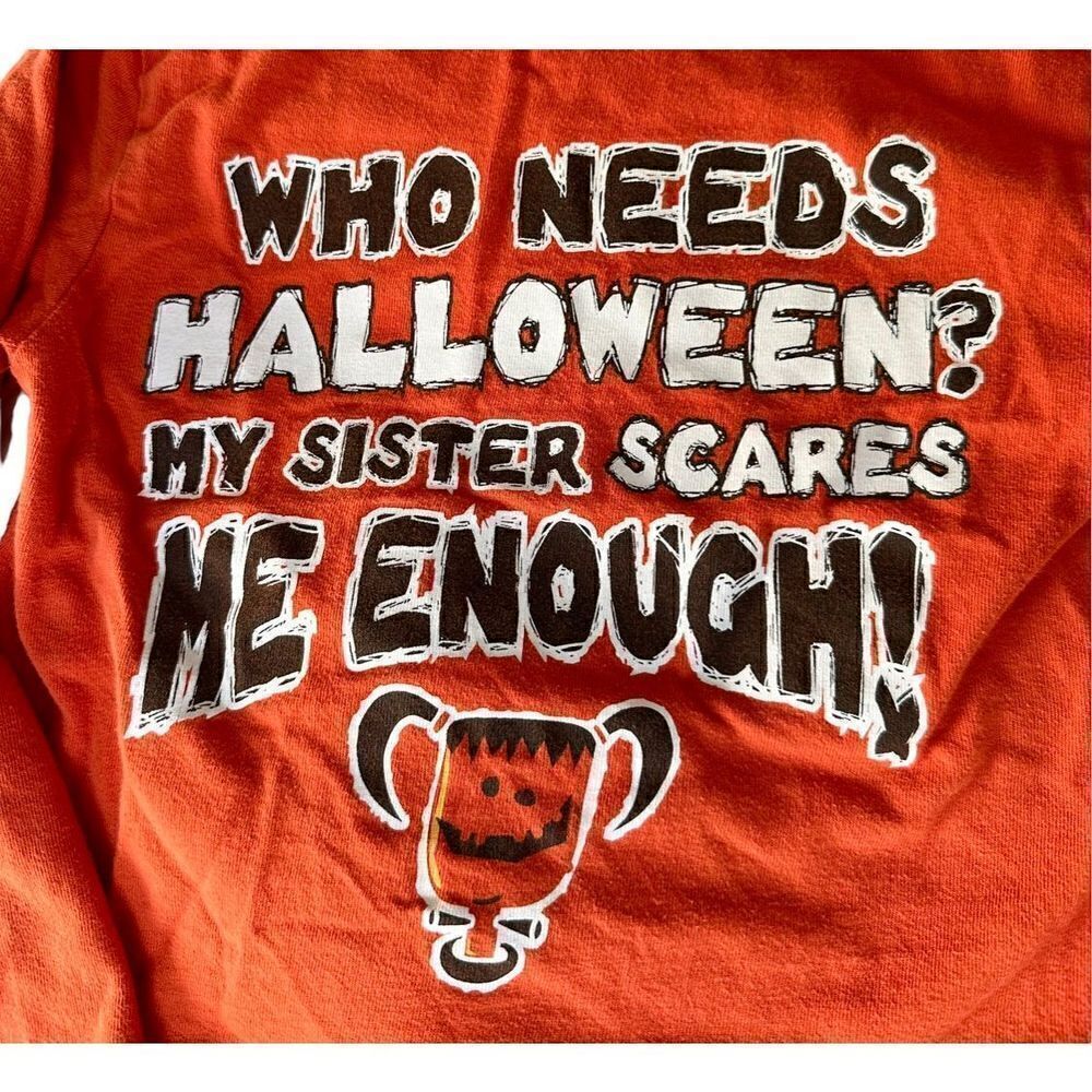 Halloween Sibling Long-sleeve T-Shirt, Sz:4/5 - Picture 2 of 4